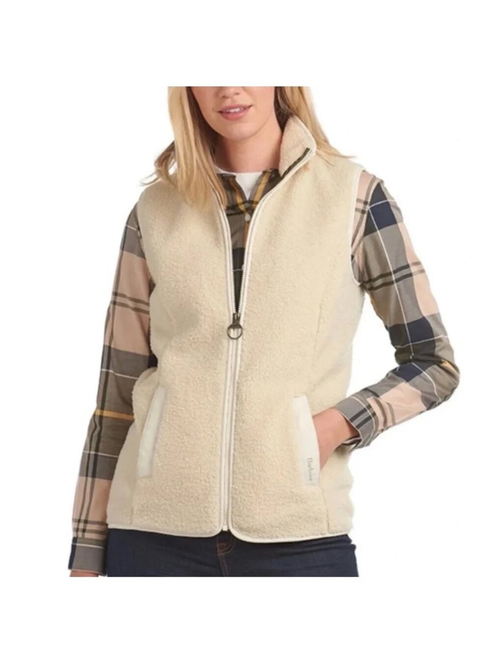 Barbour Millburn Women's Fleece Cream Vest Size 18 UK/14 US - NWOT Quality
